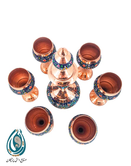 فروش سرویس شربت خوری مسی با طراحی زیبا در پرتیکان آرت