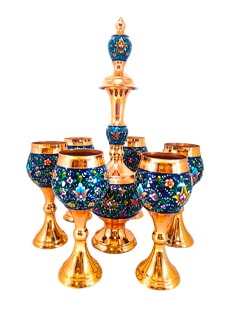 سرویس شربت خوری کوچک مس و پرداز