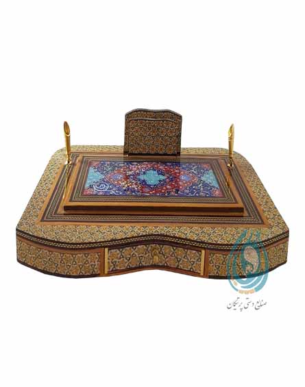 فروش جا قلمی کشویی بزرگ طرح تذهیب مینا کاری