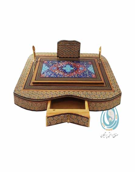 قیمت جا قلمی کشویی بزرگ طرح تذهیب مینا کاری شده