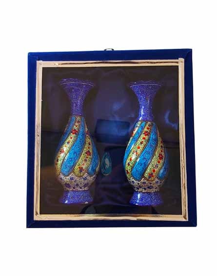 فروش ست جفت گلدان صراحی 16 مینا کاری