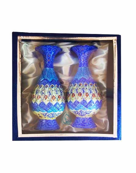 فروش ست جفت گلدان صراحی 25 مینا کاری