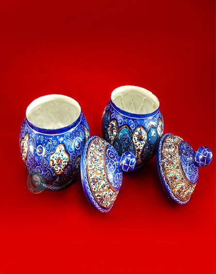 قیمت قندان مینا کاری شده بسیار زیبا و ظریف در پرتیکان آرت