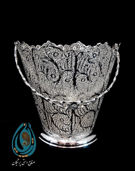 فروش سطل ملیله کاری نقره ای