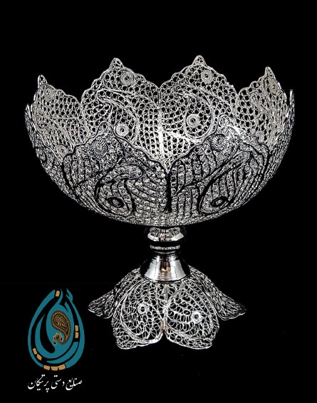 قیمت کاسه آجیل خوری ملیلکاری نقره و مس
