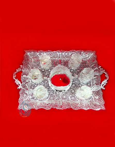فروش سرویس چای خوری ملیله کاری در پرتیکان آرت