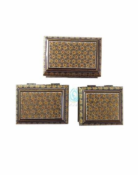 قیمت سری سه تایی جعبه  نفیس خاتم کاری 