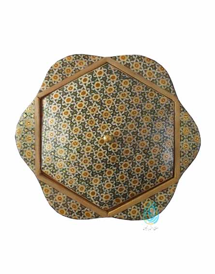شکلات خوری گلی خاتم کاری شده سایز متوسط