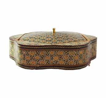 شکلات خوری خاتم کاری گلی سایز متوسط