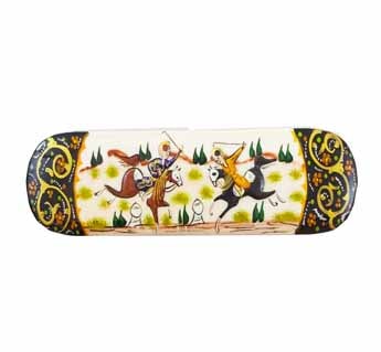 قلمدان کشویی خاتم کاری طرح شکار