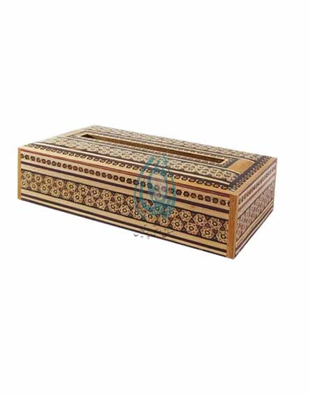 قیمت جا دستمال کاغذی خاتم کاری شده اعلا استخوانی