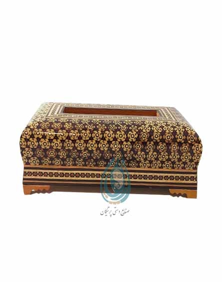 فروش جا دستمال کاغذی خاتم کاری چوبی