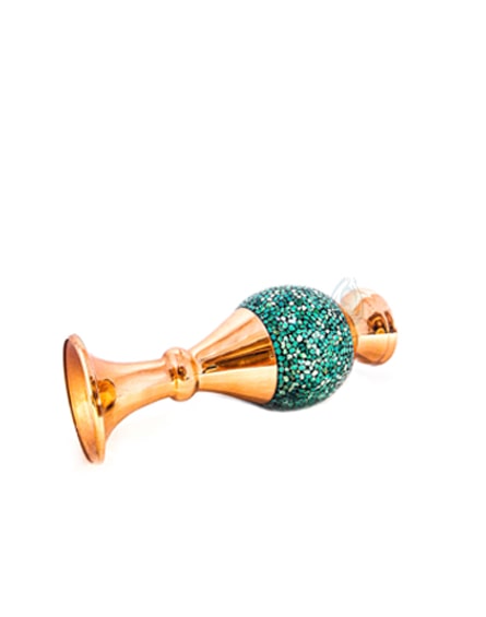 قیمت گلدان بسیار زیبای صراحی 16 فیروزه کوبی شده در پرتیکان آرت