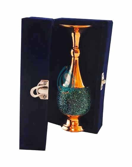 فروش گلدان صراحی 20 فیروزه کوبی شده به همراه جعبه جیر