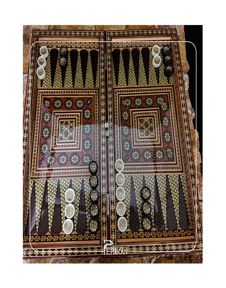 تخته نرد و صفحه شطرنج خاتم کاری