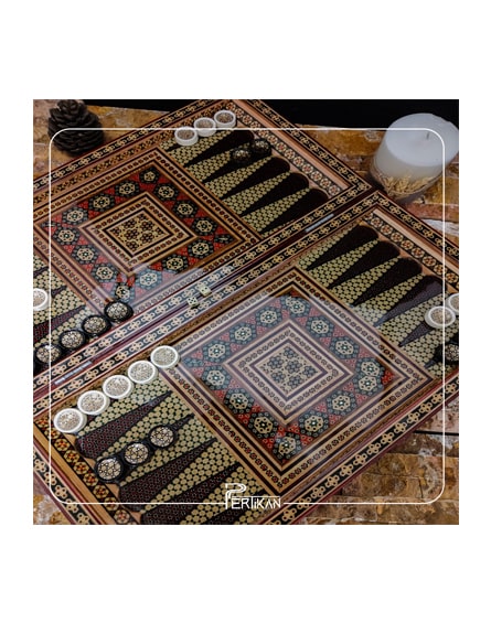 تخته نرد و صفحه شطرنج خاتم کاری